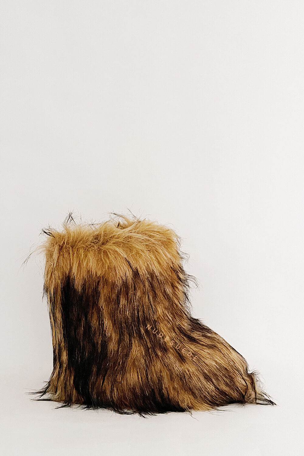 Furry Faux Fur Mid Calf Bootie - Brown