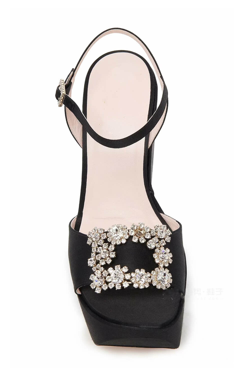 Crystal And Bead Platform Wedge Sandals - Black