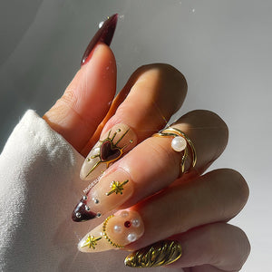 Gothic Medium Almond Press On Manicure Nails