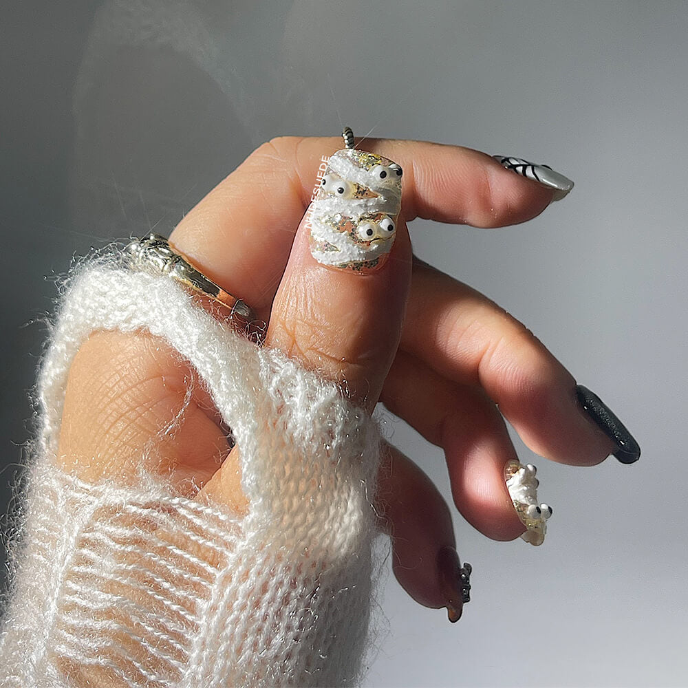 Halloween Short Square Press On Manicure Nails