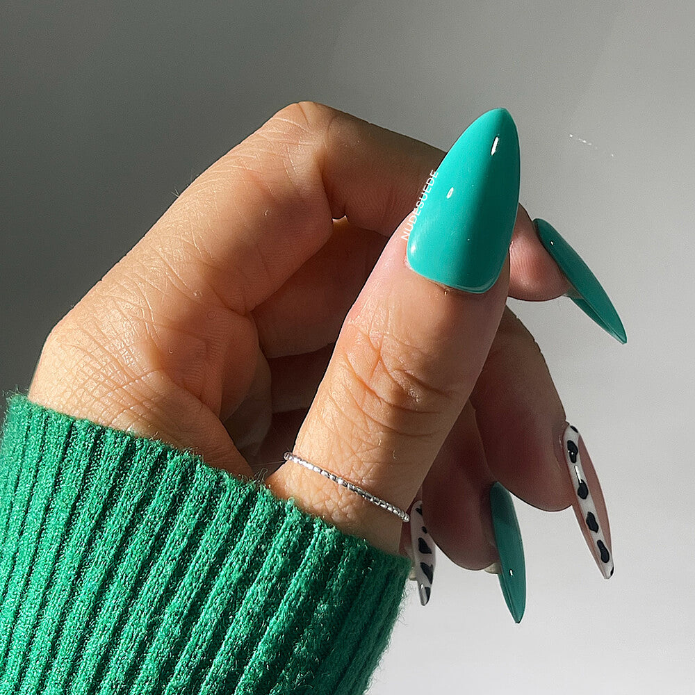 Cow Medium Almond Press On Nails