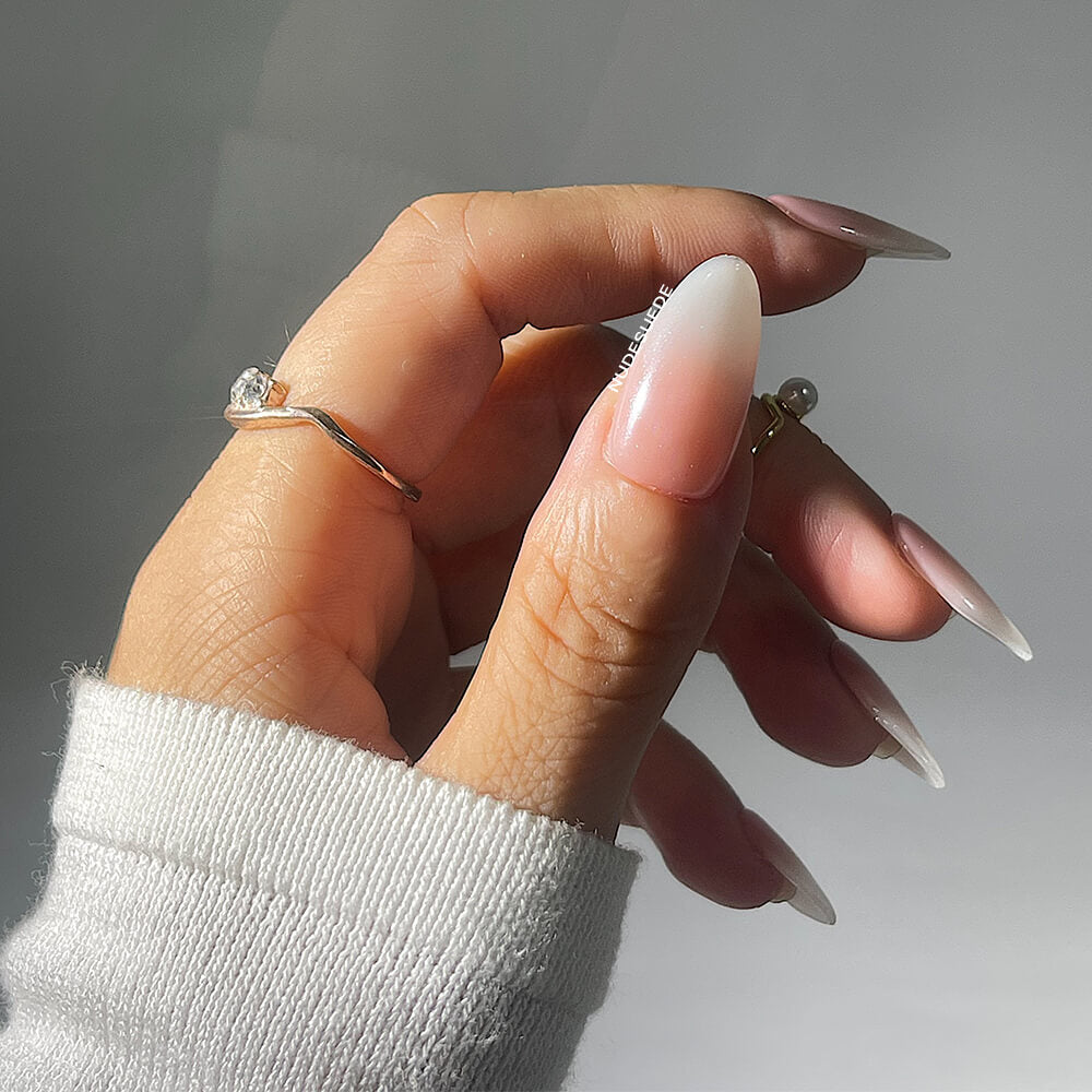 Blush Ombre French Press On Manicure Nails