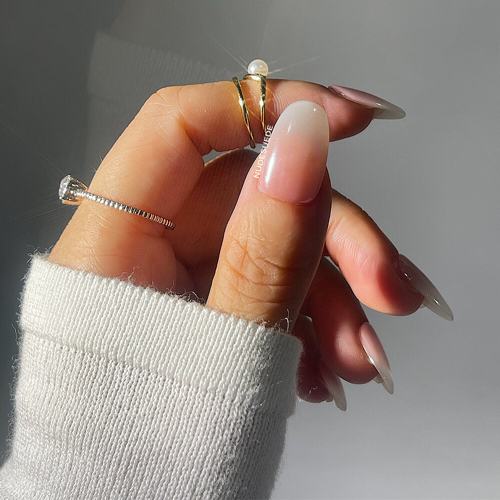 Blush Ombre French Press On Manicure Nails