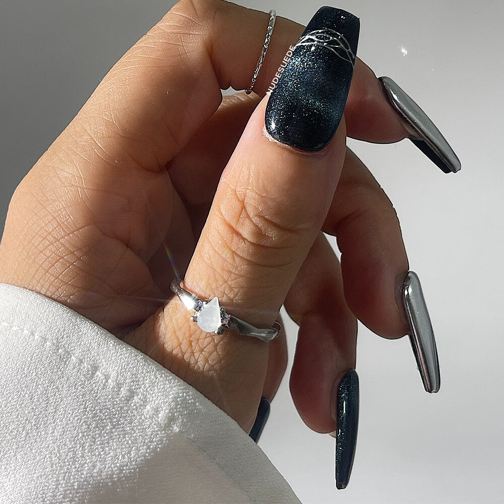 Galaxy Medium Coffin Press On Nails