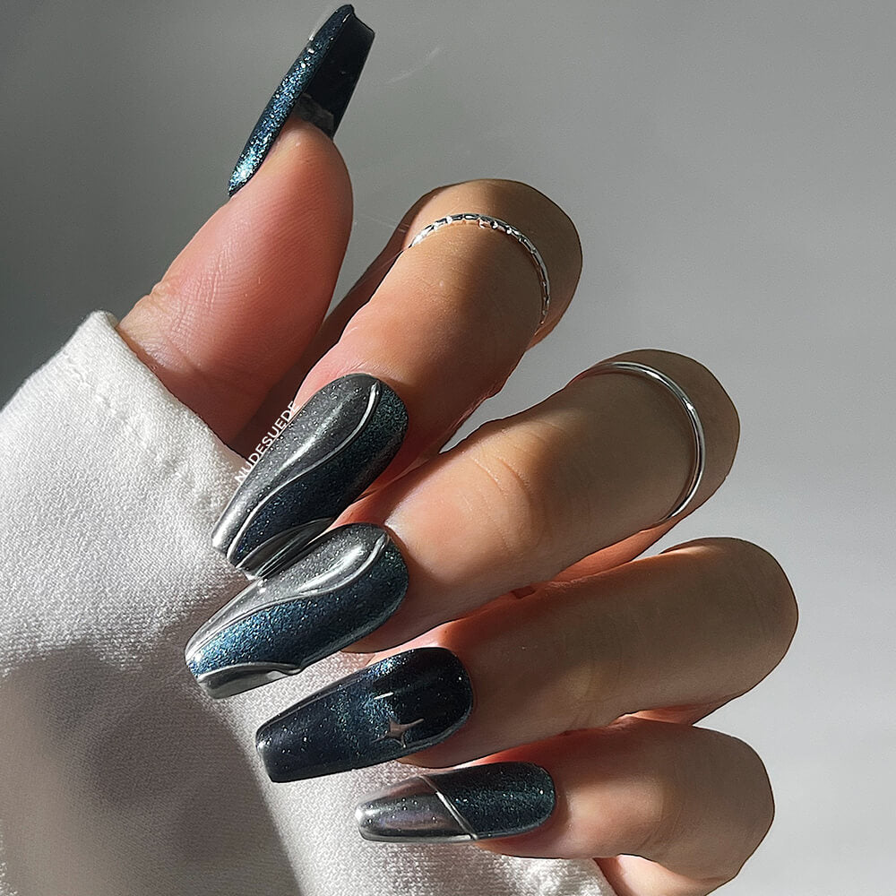 Galaxy Medium Coffin Press On Nails
