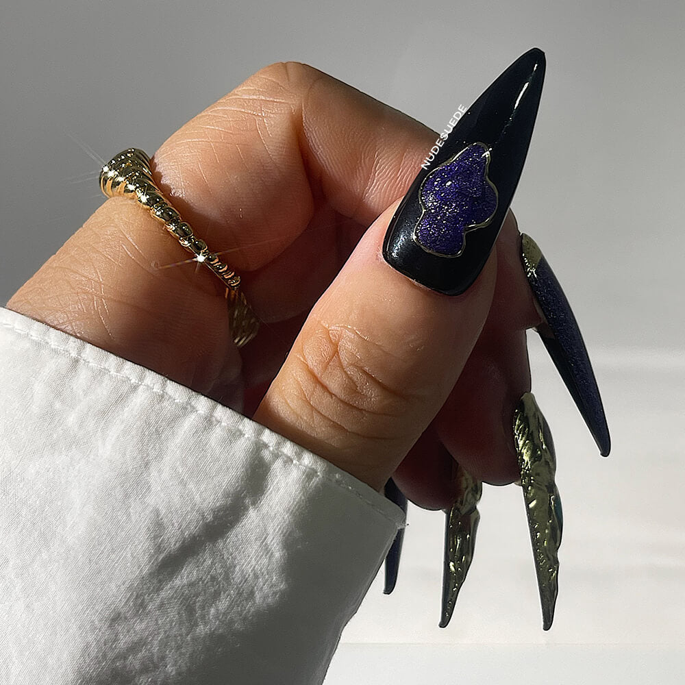 Purple Long Stiletto Press On Nails