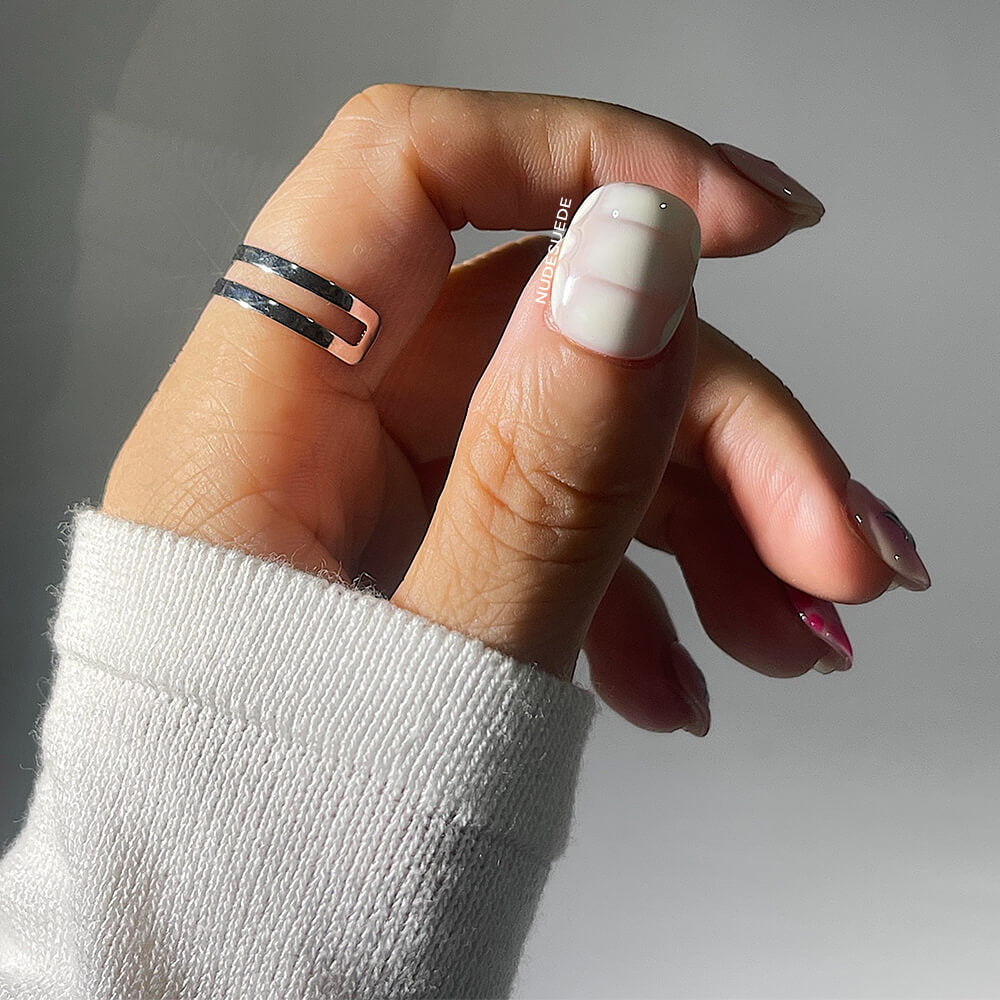 Pink Star Short Square Press On Manicure Nails