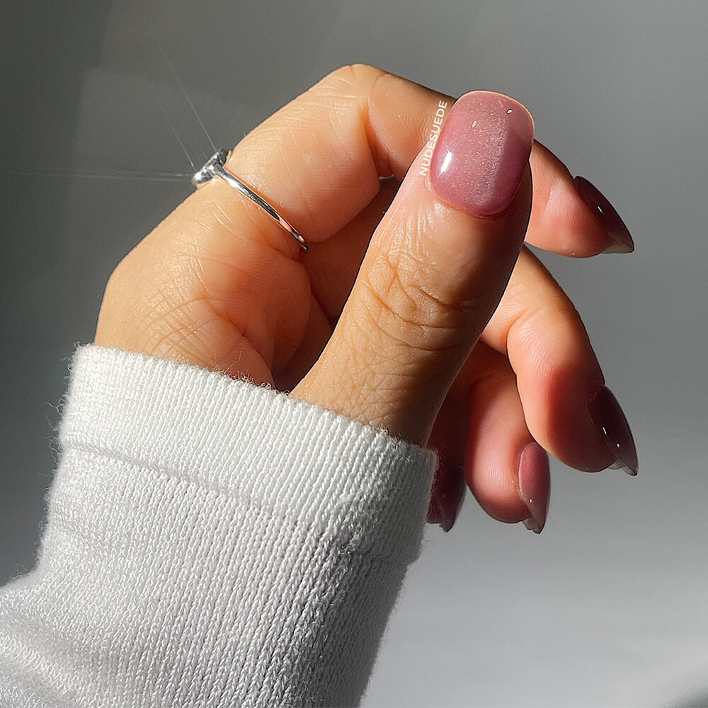 Pinky Velvet Short Square Press On Manicure Nails