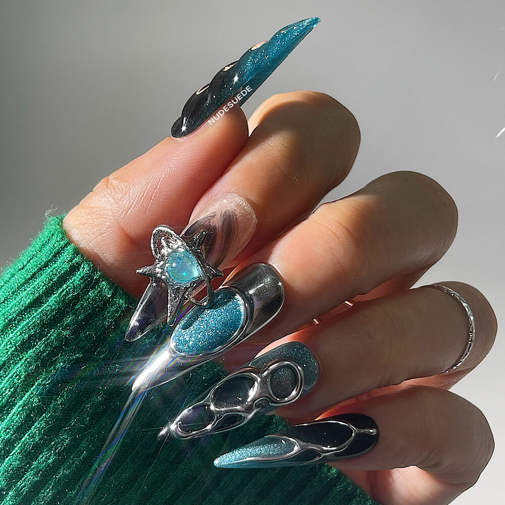 Sea & Star Long Stiletto Press On Nails