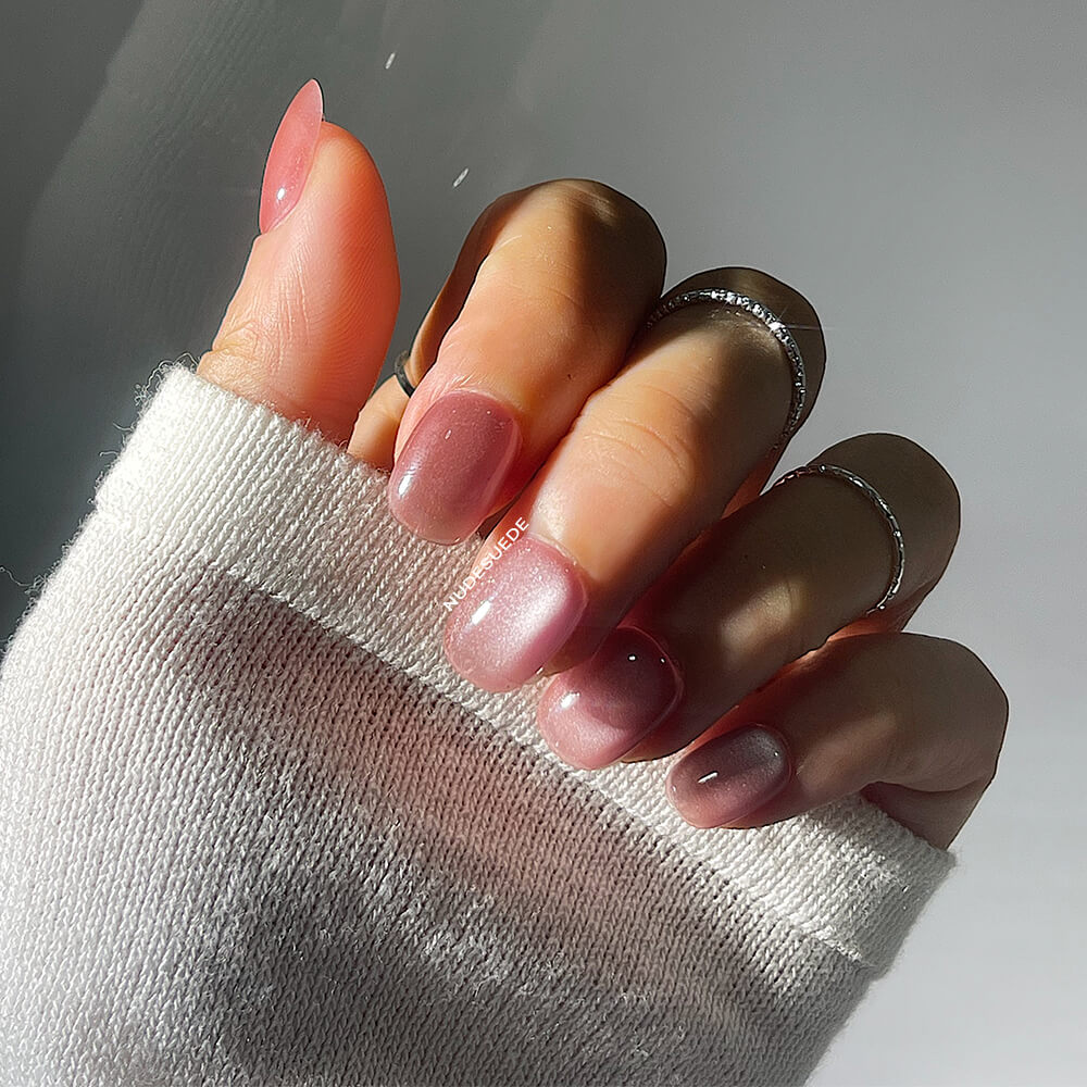 Pinky Velvet Short Square Press On Manicure Nails