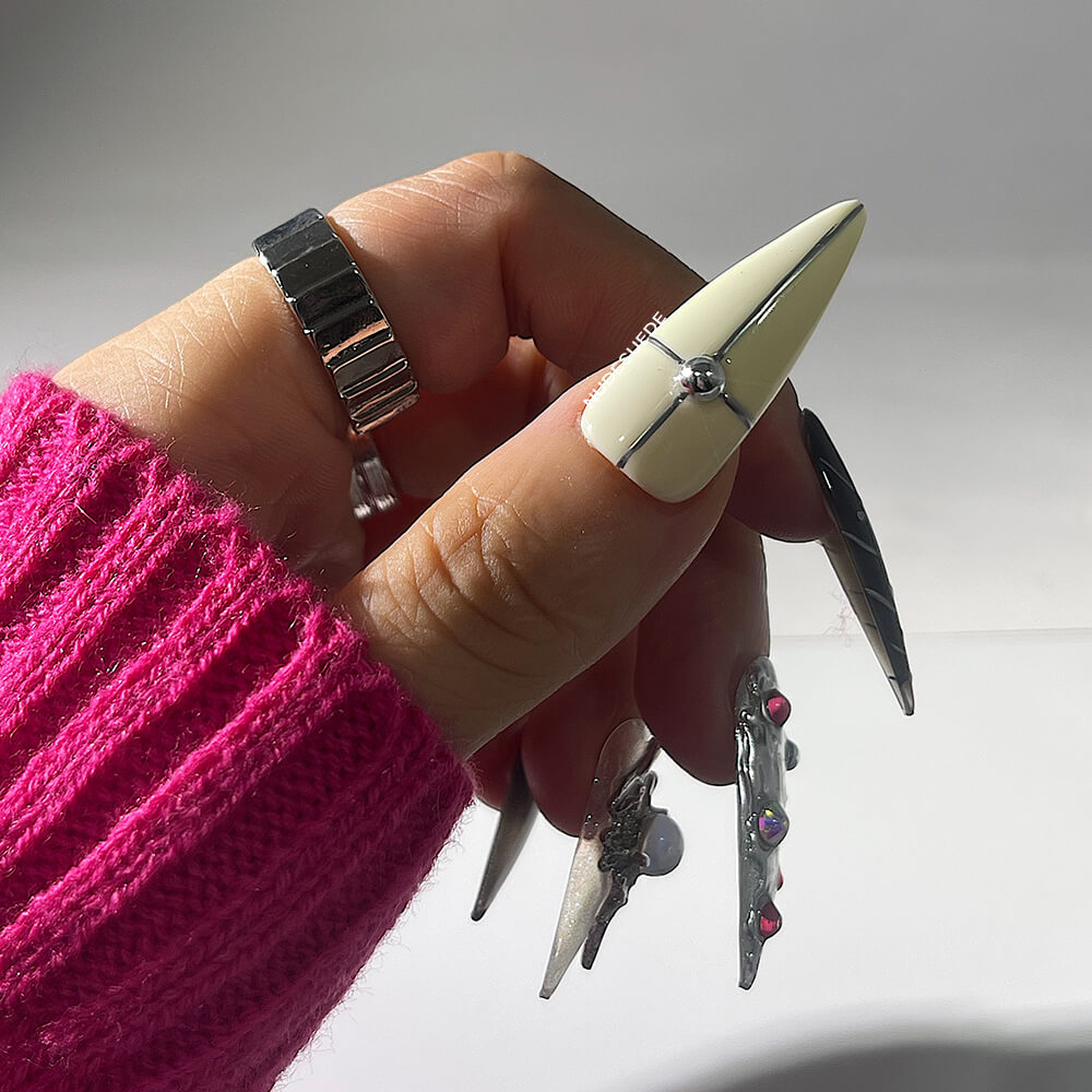 Black Magic Long Stiletto Press On Nails