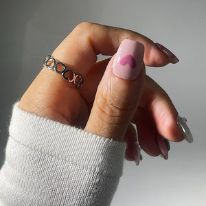 Pink Sweetheart Short Square Press On Manicure Nails