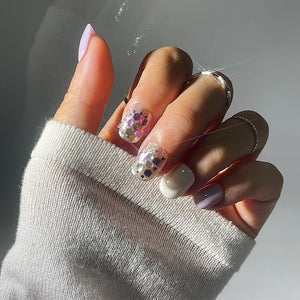 Lila Short Square Press On Manicure Nails