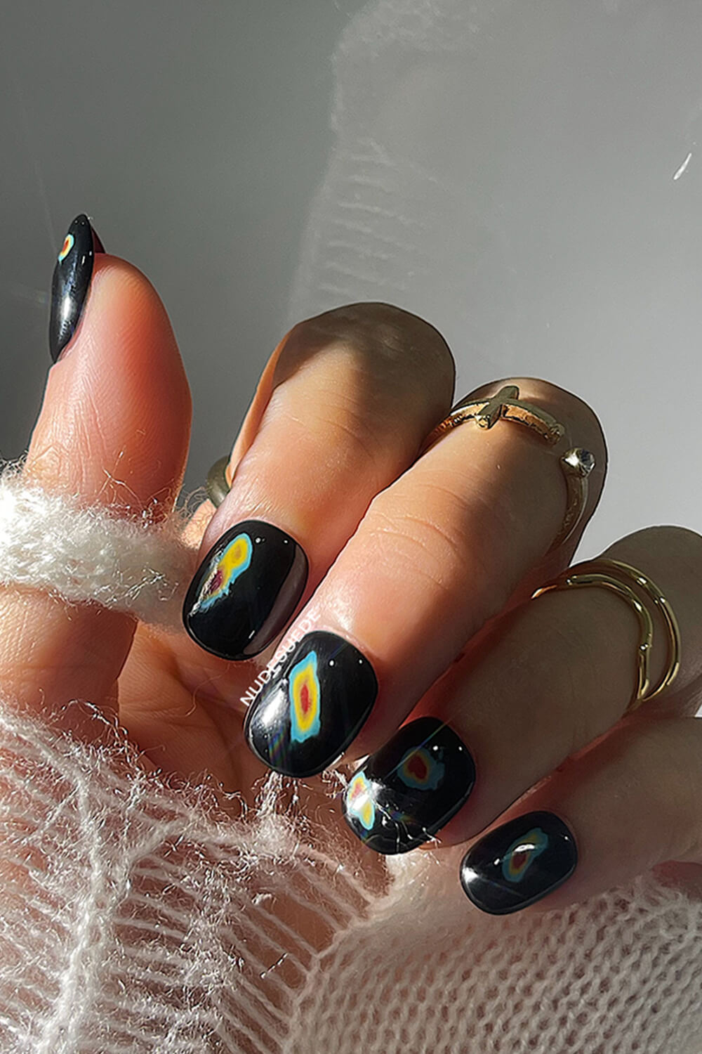 Heat Map Short Square Press On Manicure Nails
