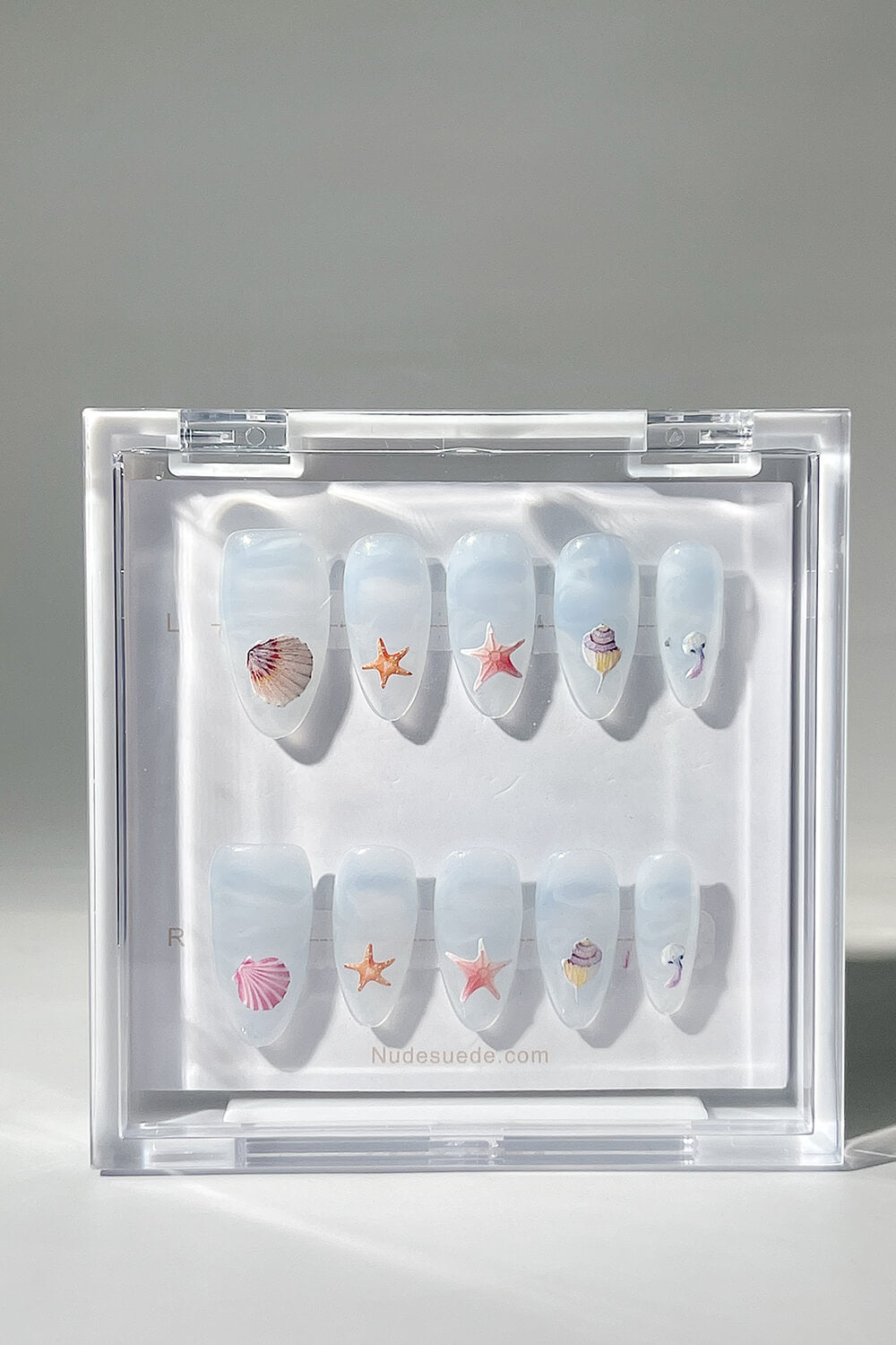 Blue Shores Medium Almond Press On Nails