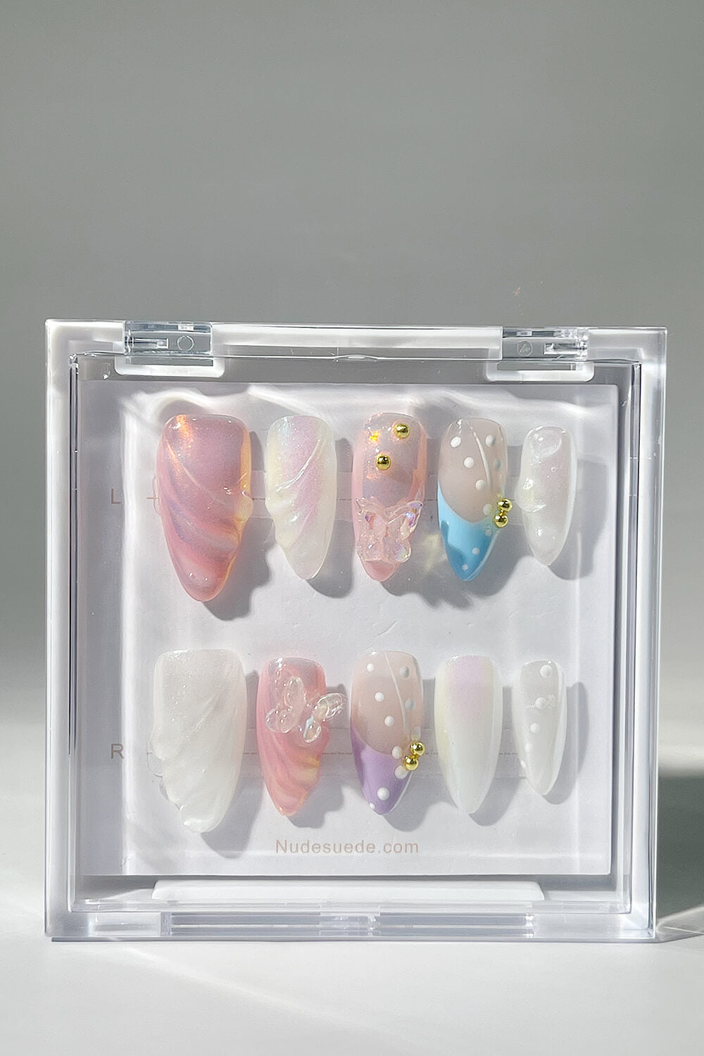 Gel Fantasy Medium Almond Press On Fake Nails