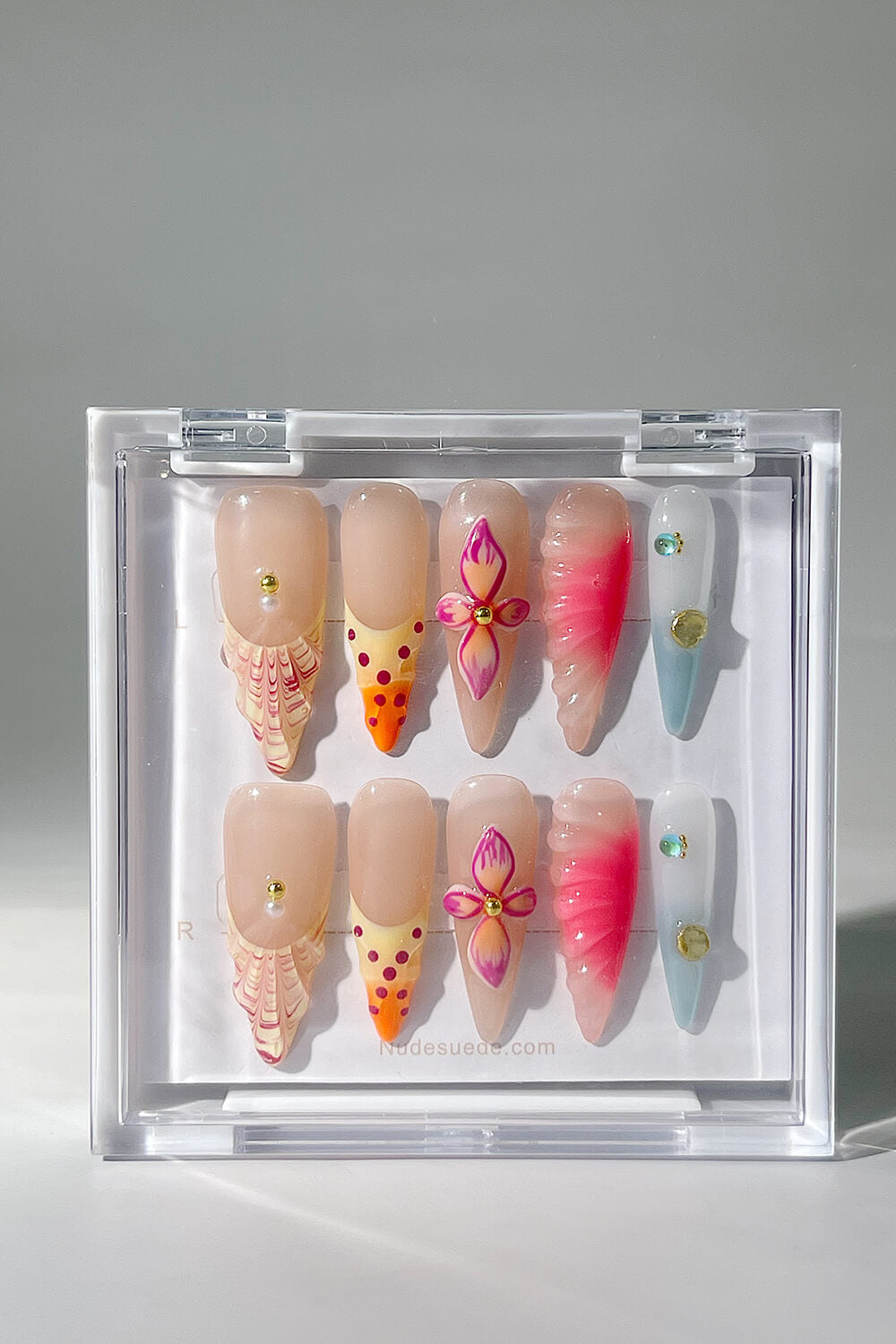 Tropical Rainforest Long Stiletto Press On Manicure Nails