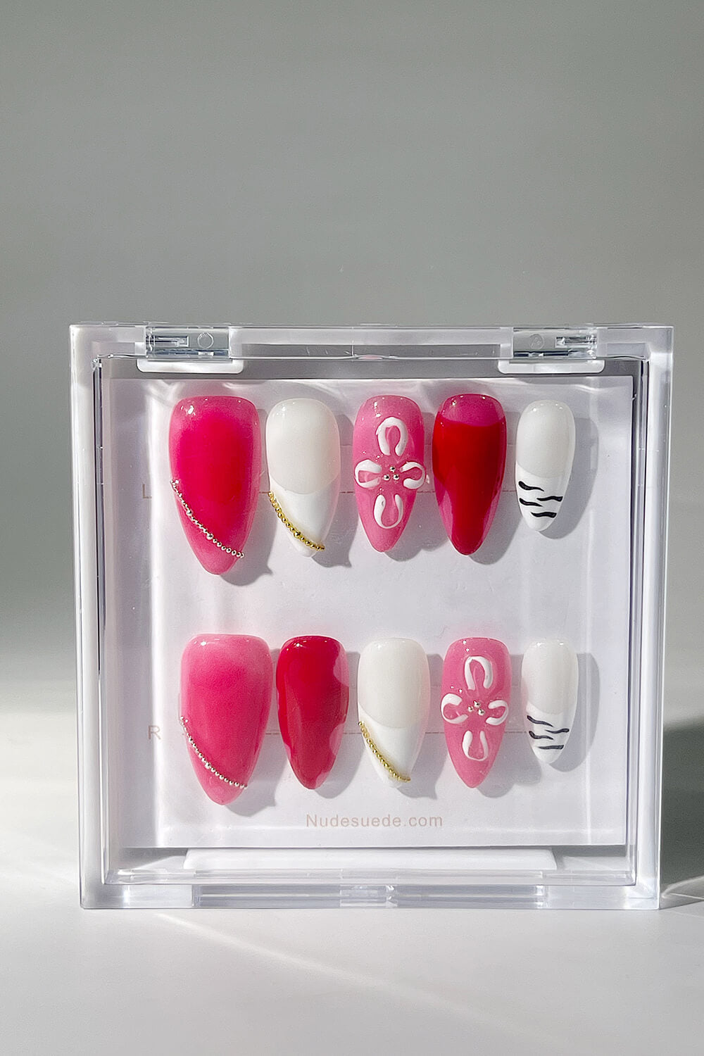 Summer Petals Medium Almond Press On Nails