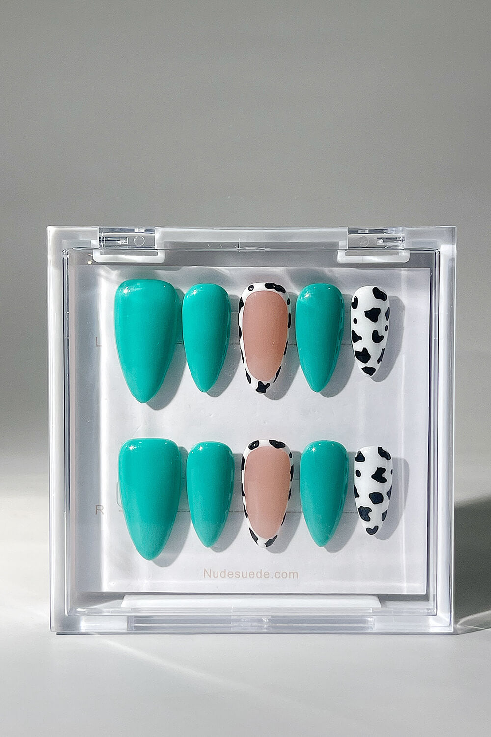 Cow Medium Almond Press On Nails