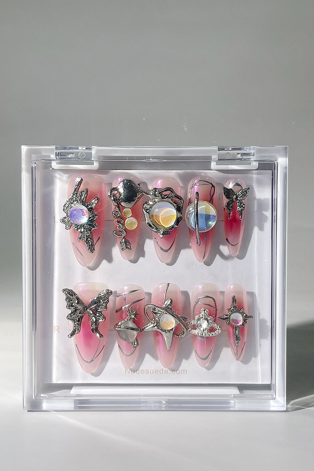 Planet Long Almond Press On Nails