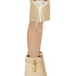 Raffia Padlock Detail Folded Wedge Heel Ankle Boots