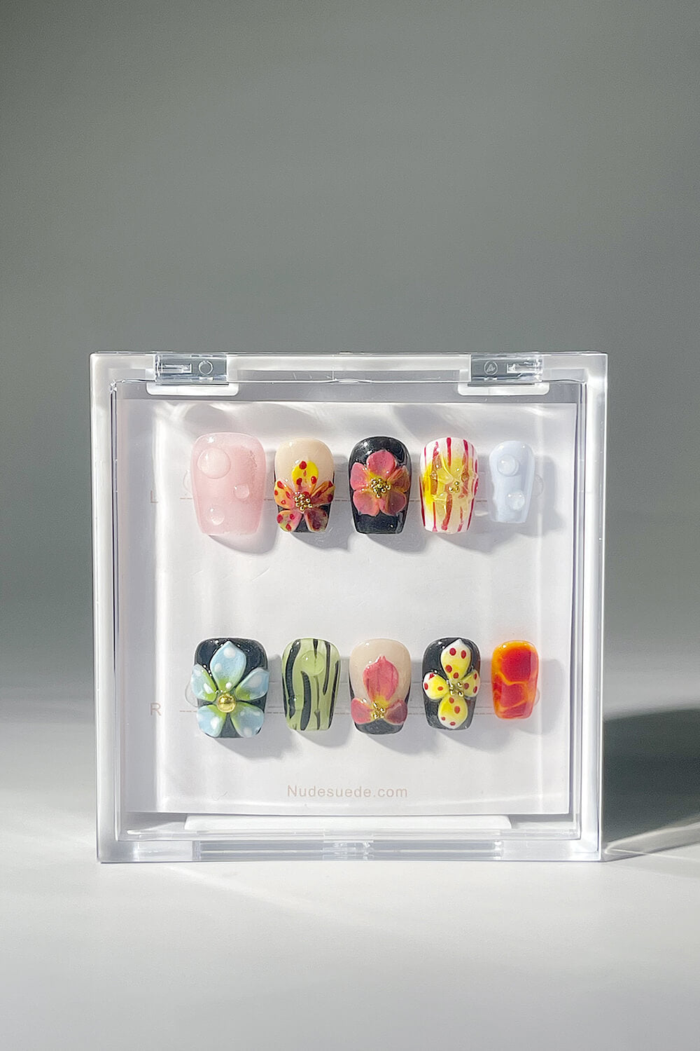 Summer Blossom Short Square Press On Manicure Nails