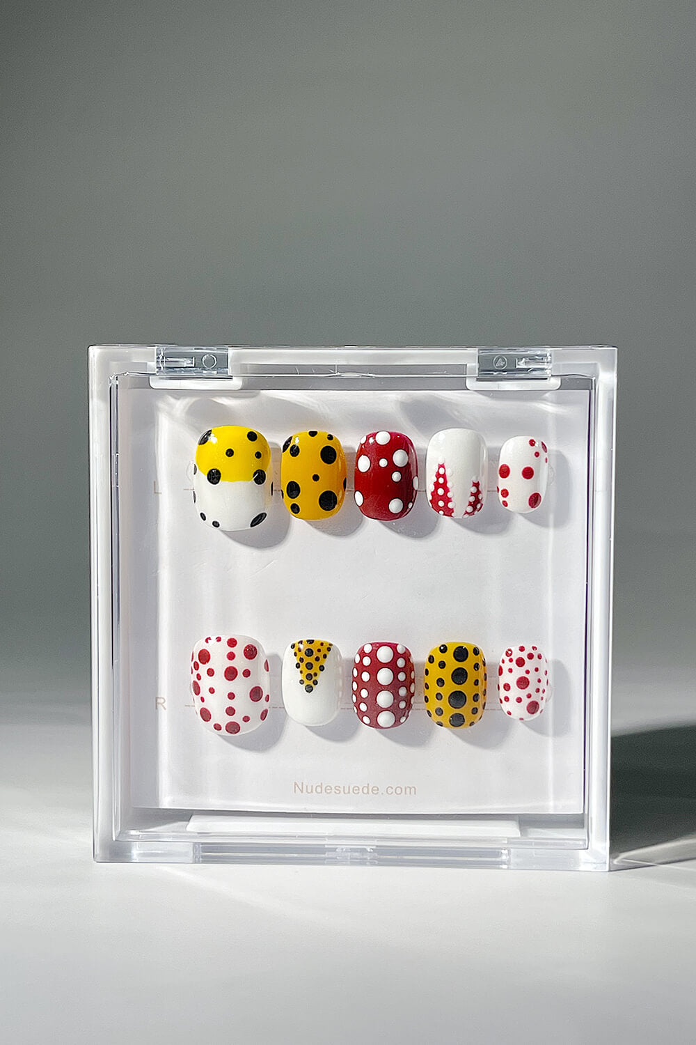 Polka Dot Short Square Press On Manicure Nails