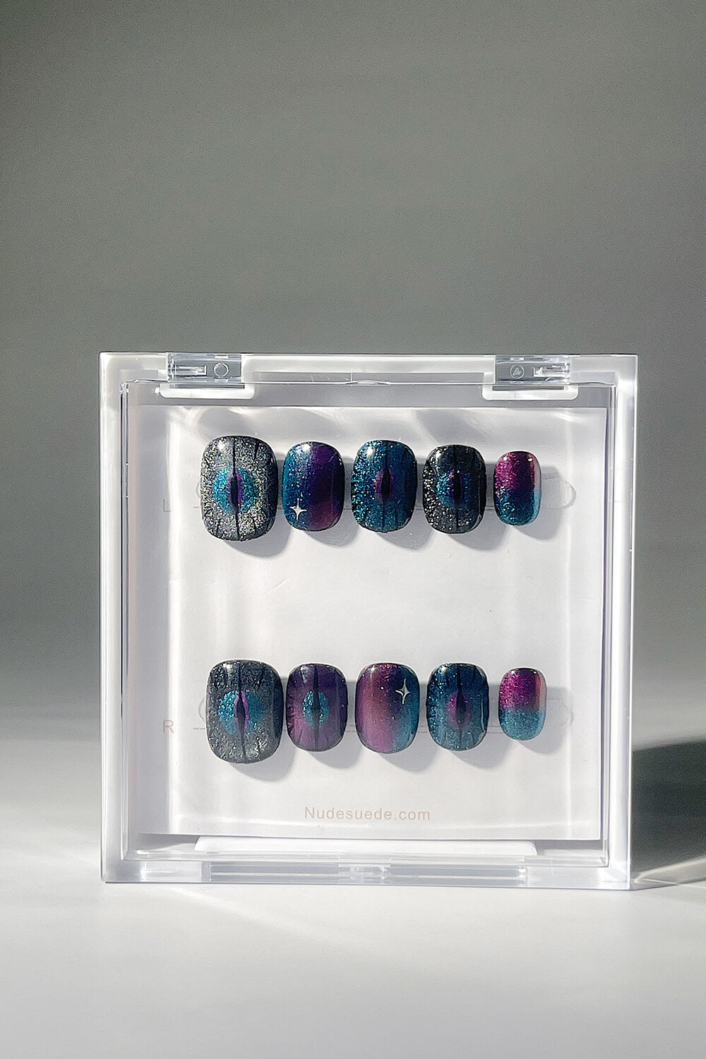 Glitter Eyes Short Square Press On Manicure Nails