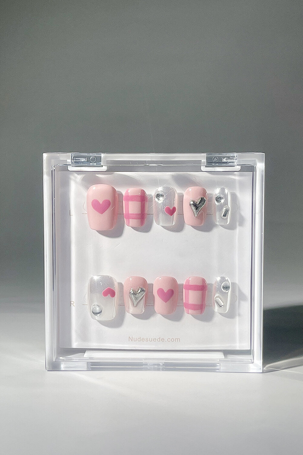 Pink Sweetheart Short Square Press On Manicure Nails