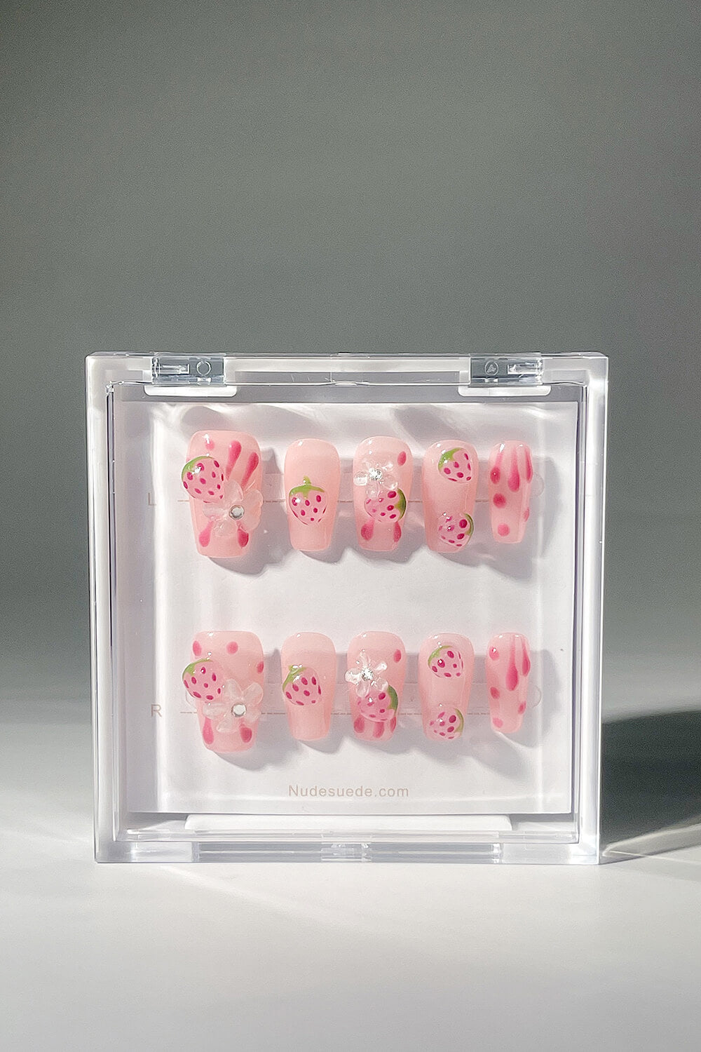 Jelly Strawberry Short Coffin Press On Manicure Nails