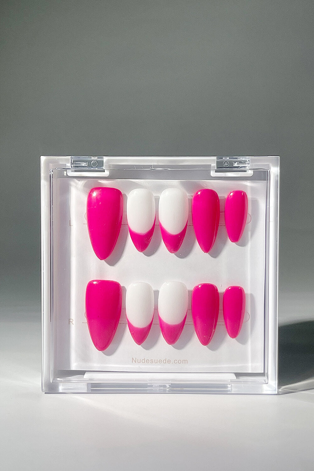 Hot Pink Medium Almond Press On Nails