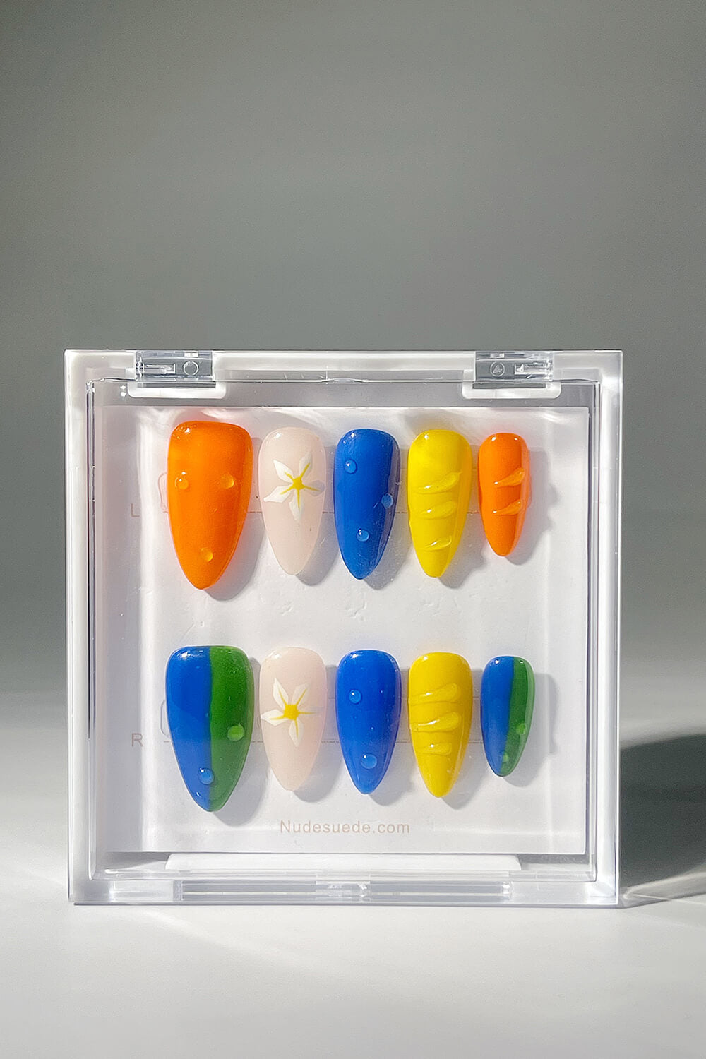 Multicolor Medium Almond Press On Nails