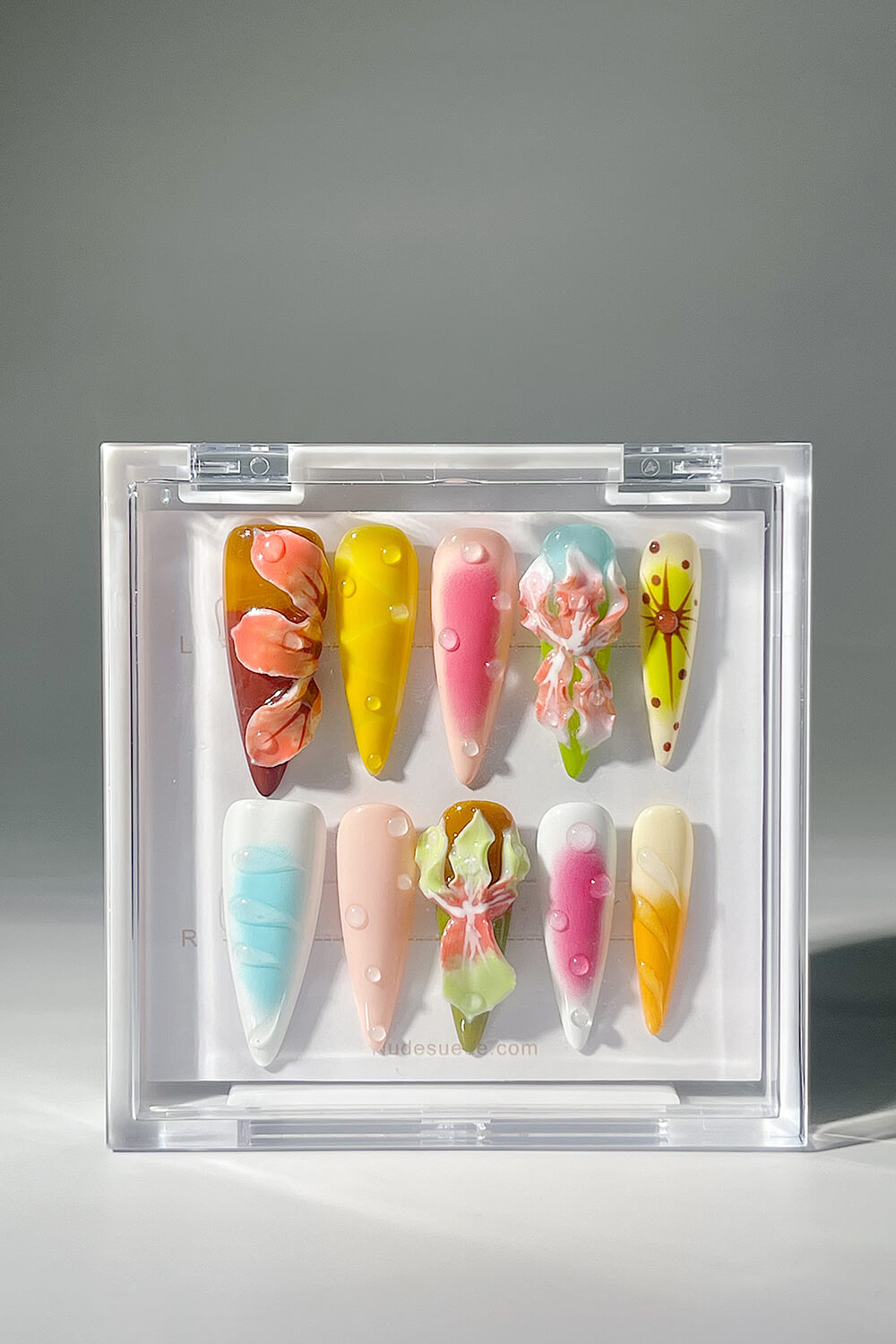 Ombre Petals Long Stiletto Press On Nails