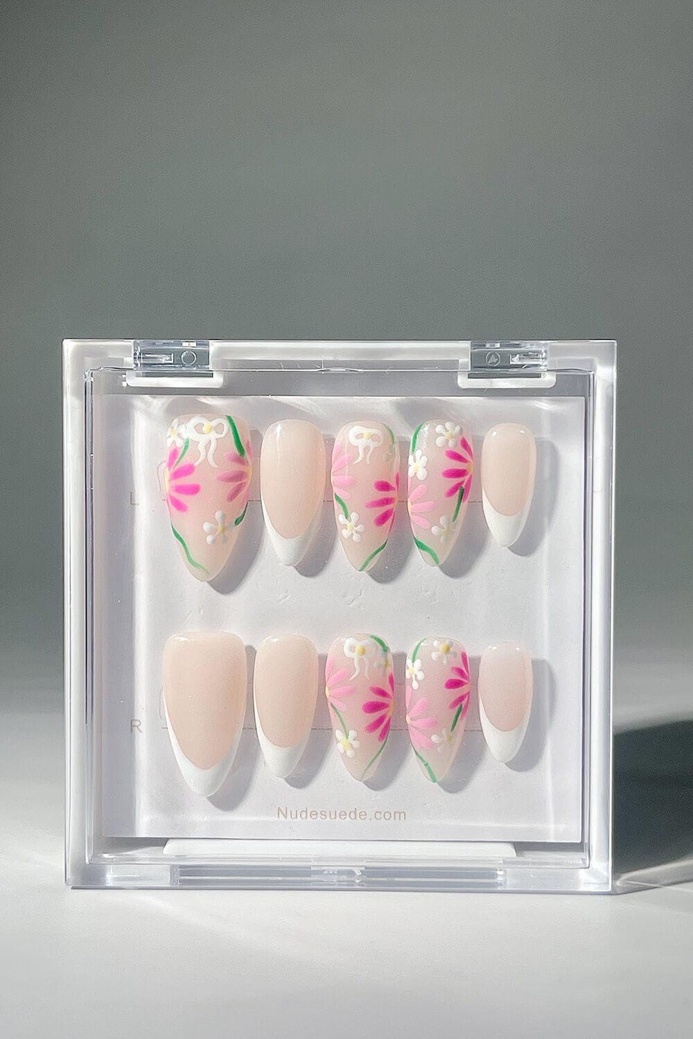 Spring Petals French Medium Almond Press On Nails
