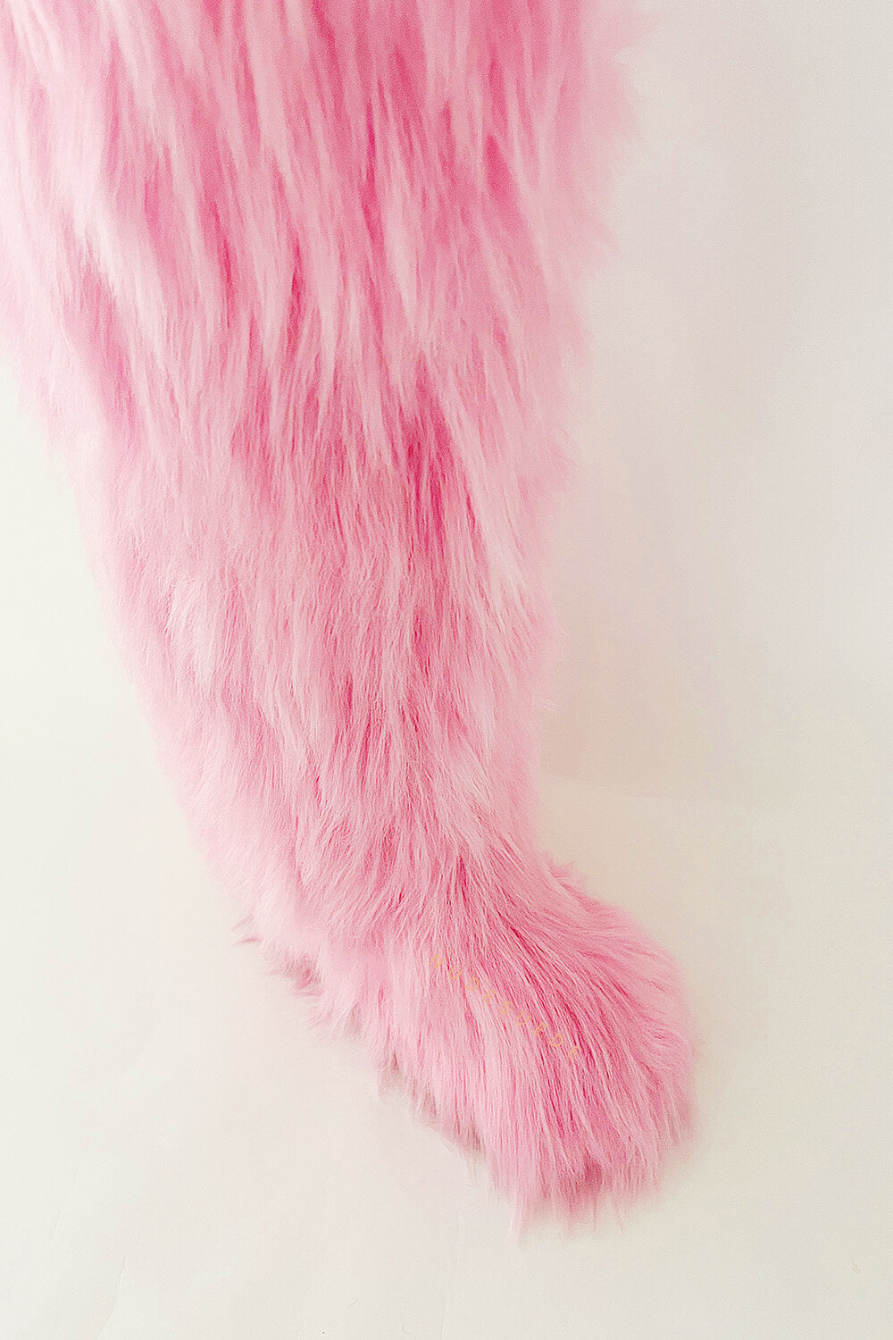 Fluffy Faux Fur Over The Knee Boot - Pink