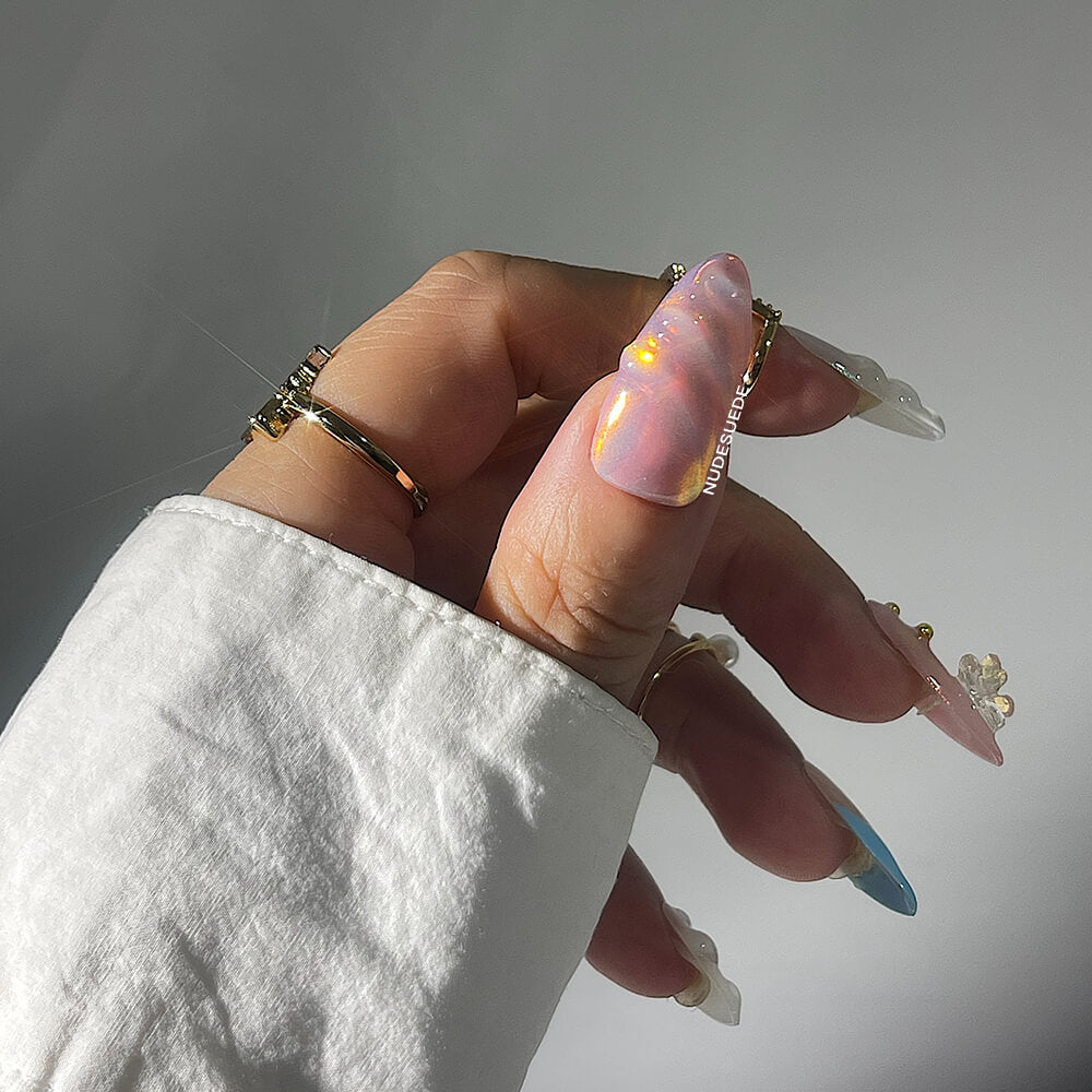 Gel Fantasy Medium Almond Press On Fake Nails
