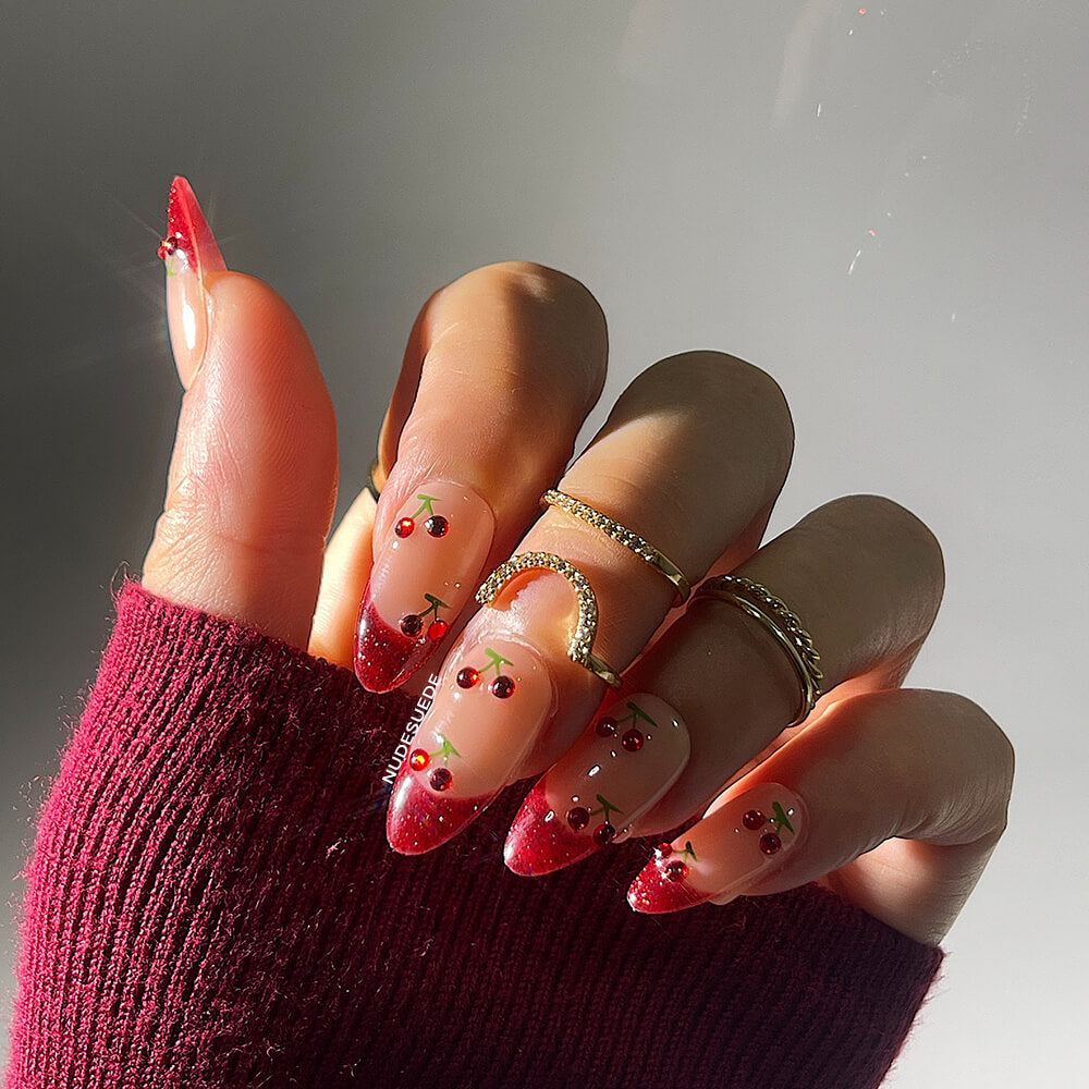 Chery Medium Almond Press On Manicure Nails