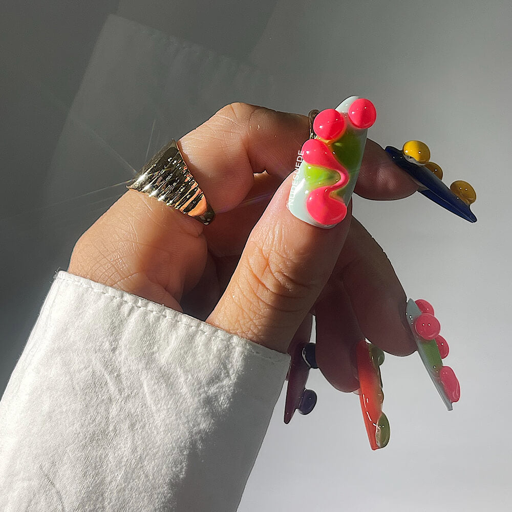 Pop Art Long Almond Press On Nails