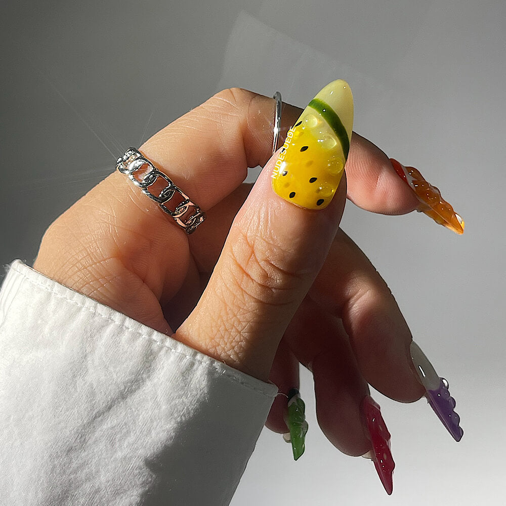 Fruits Medium Almond Press On Nails