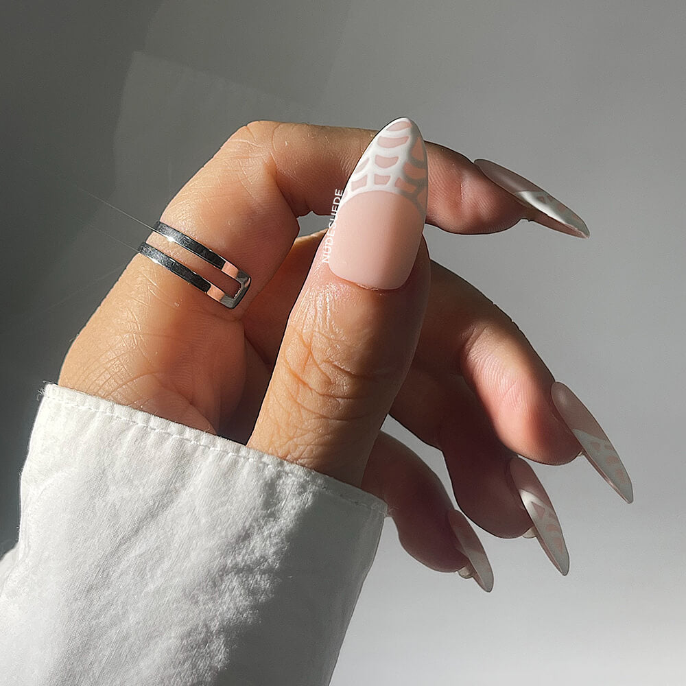 Spider Web Medium Almond Press On Nails