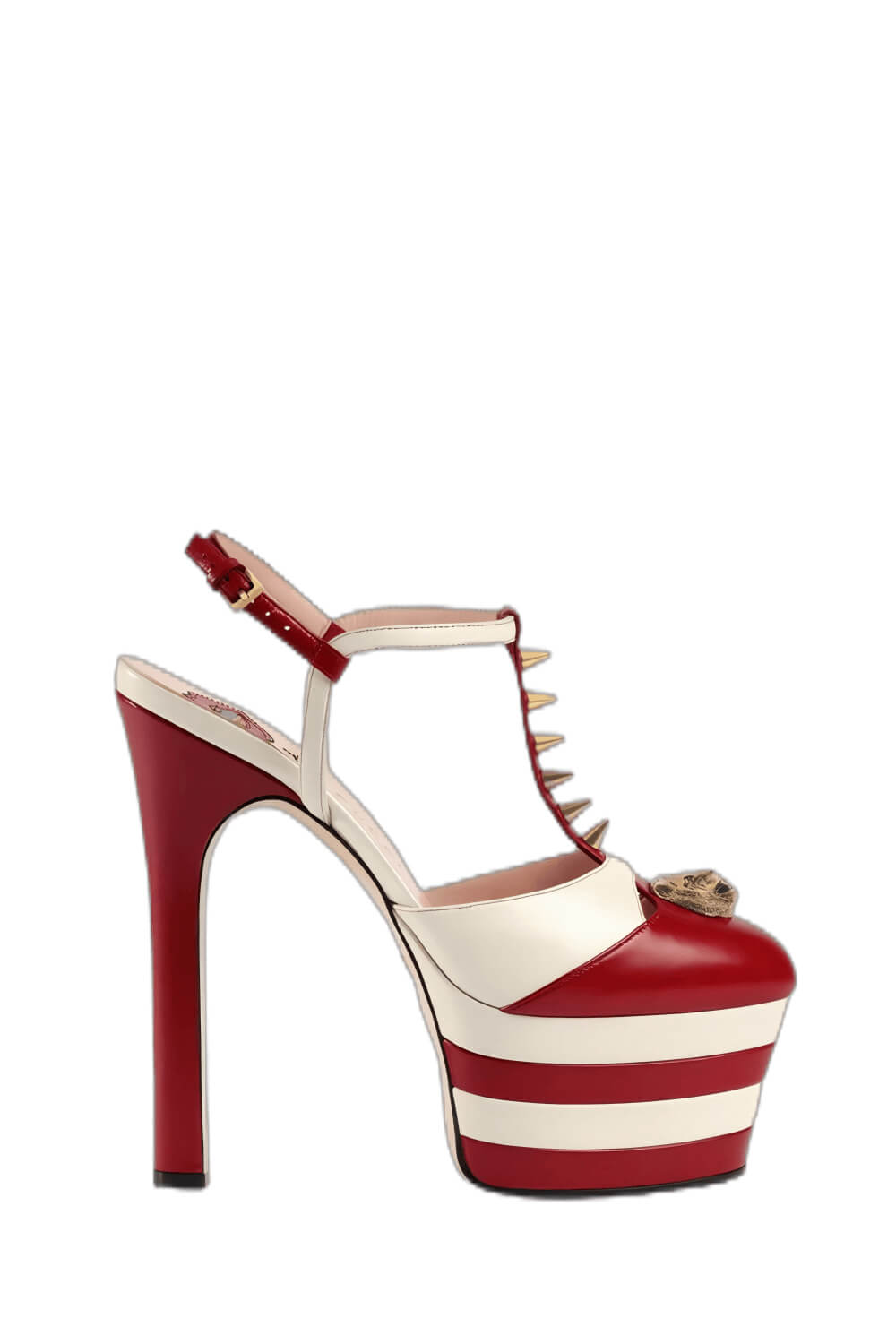 Spike Studded T-Strap Platform High Heel Pumps