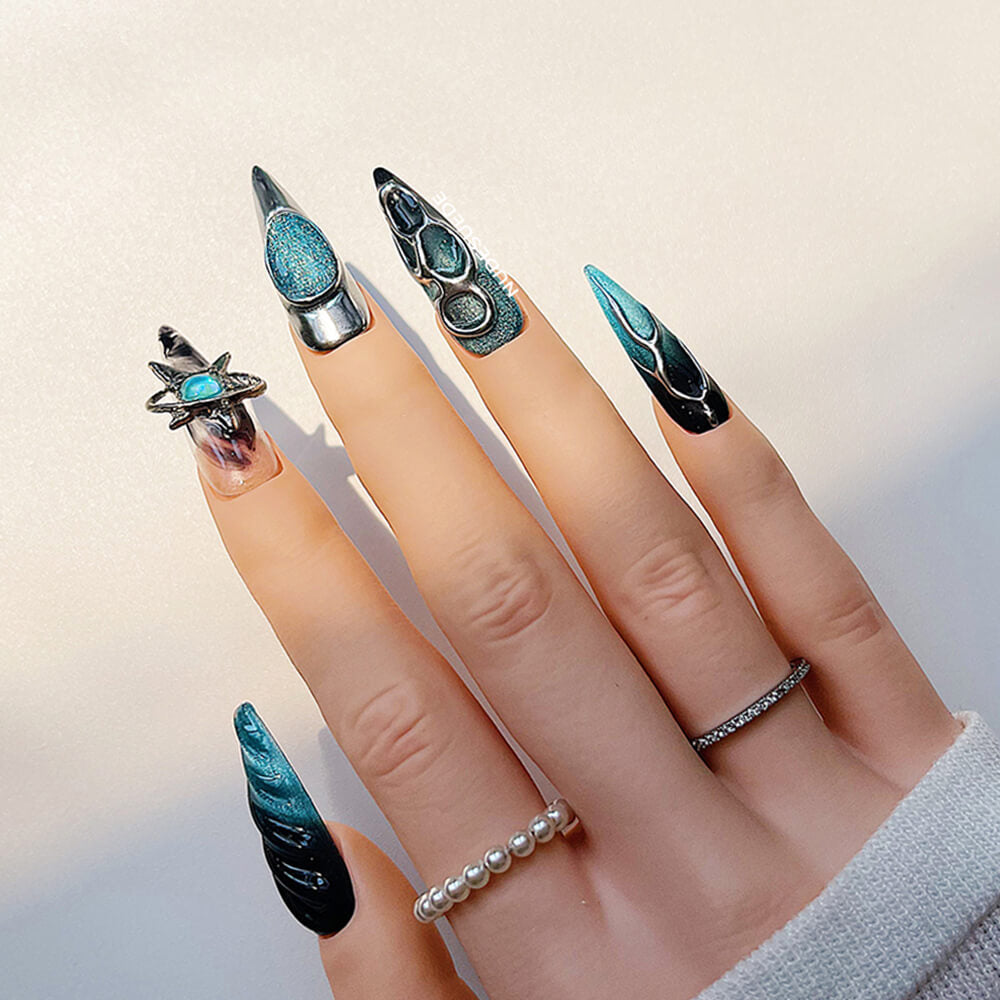 Sea & Star Long Stiletto Press On Nails