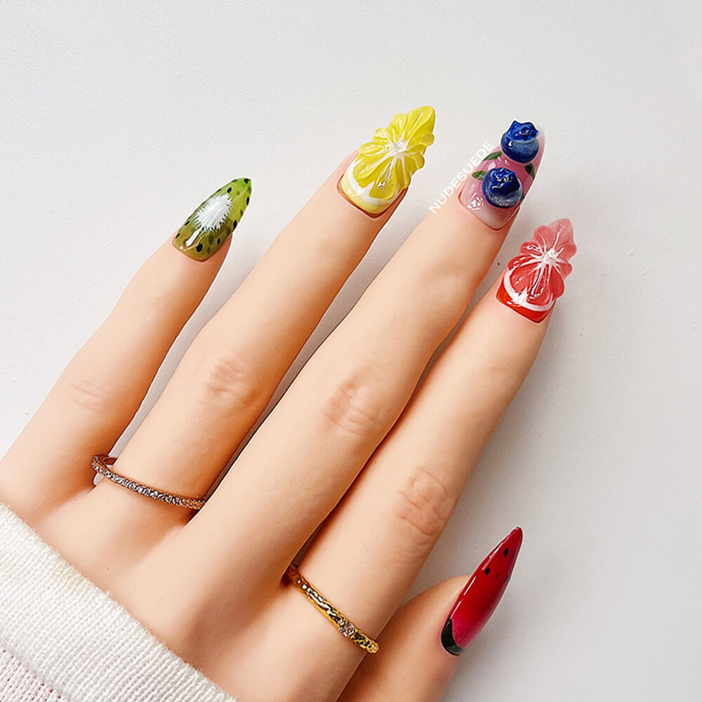 Fruits Medium Almond Press On Nails