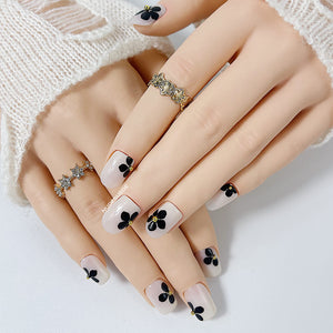 Camellia Short Square Press On Manicure Nails