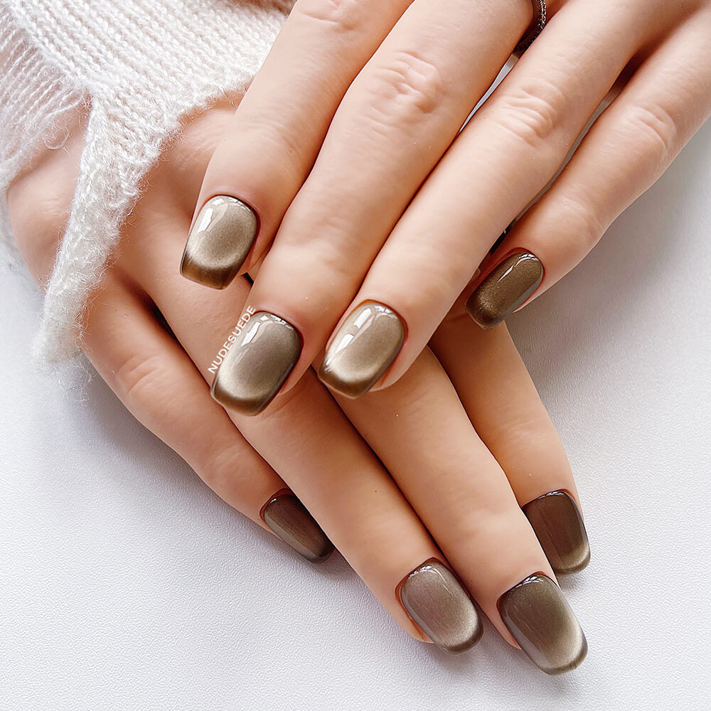 Champagne Velvet Short Square Press On Manicure Nails