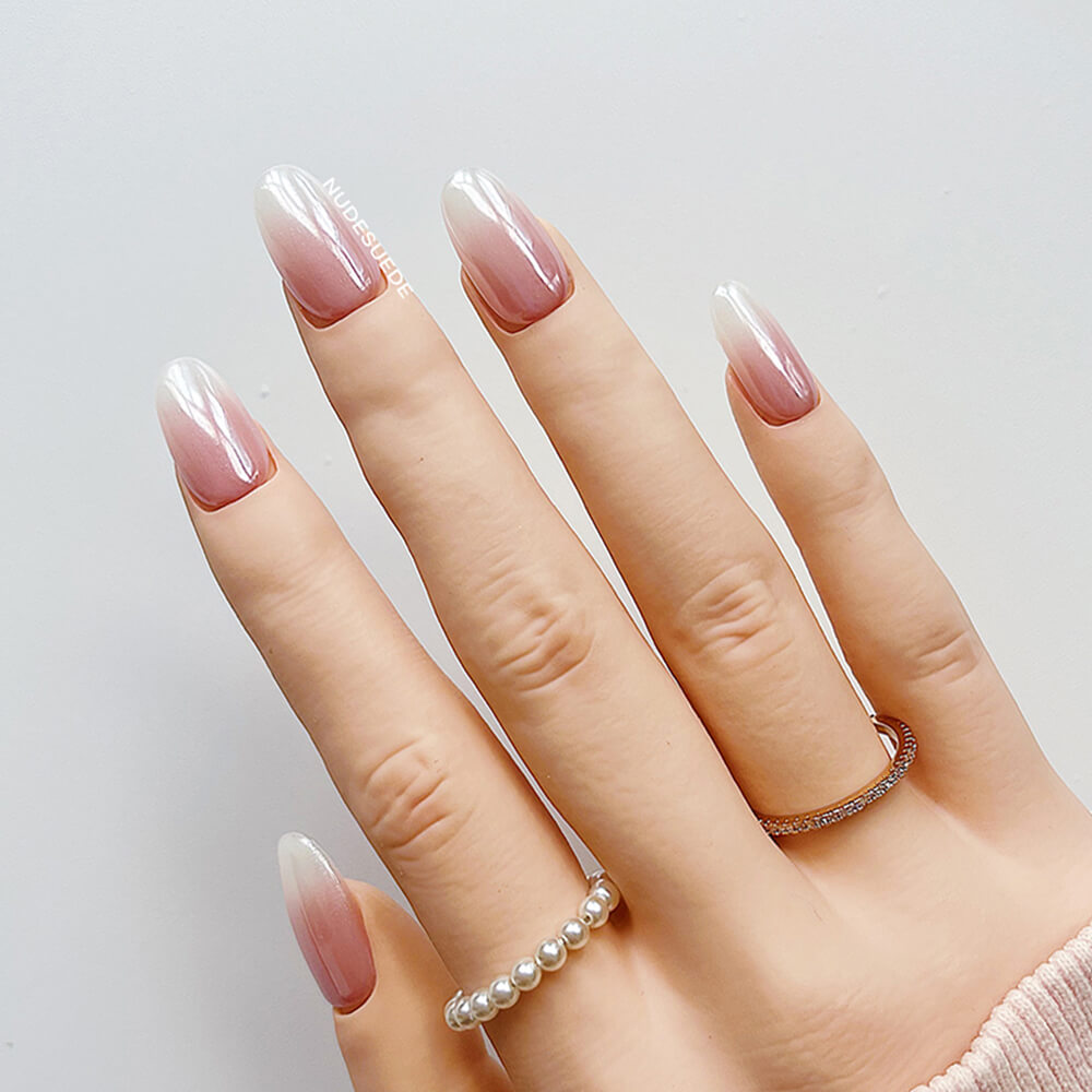 Blush Ombre French Press On Manicure Nails