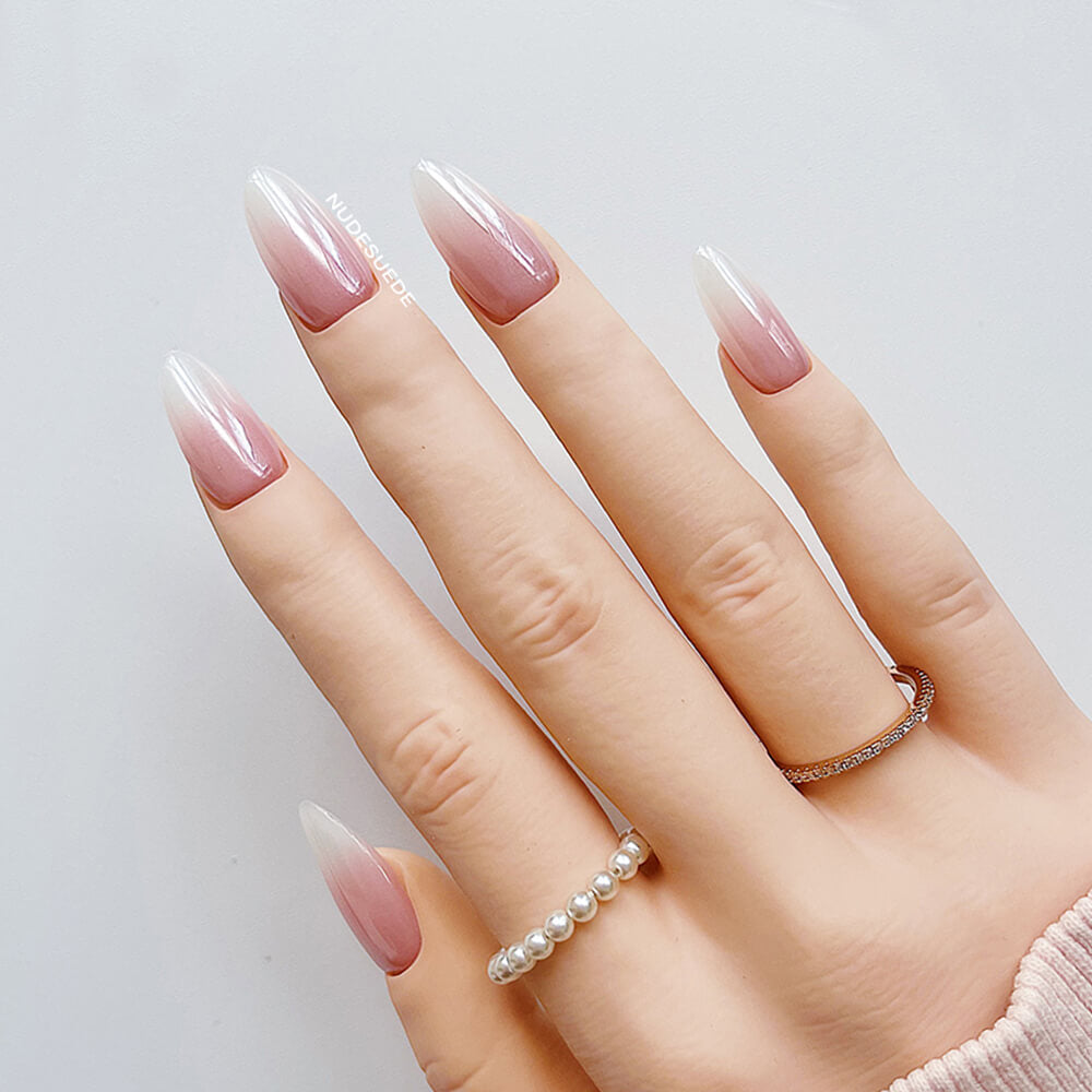 Blush Ombre French Press On Manicure Nails