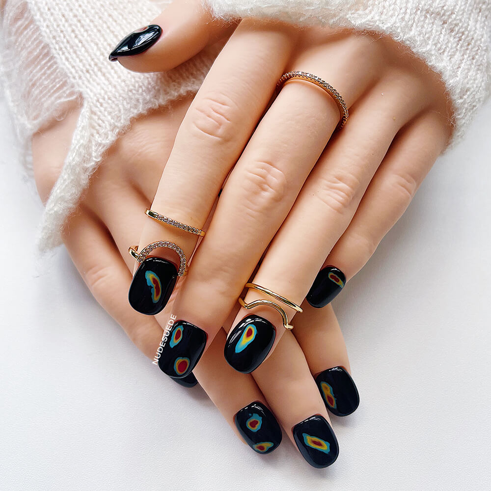 Heat Map Short Square Press On Manicure Nails