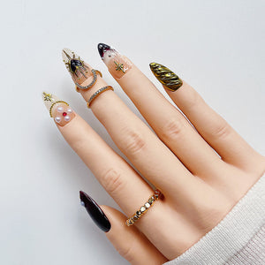 Gothic Medium Almond Press On Manicure Nails