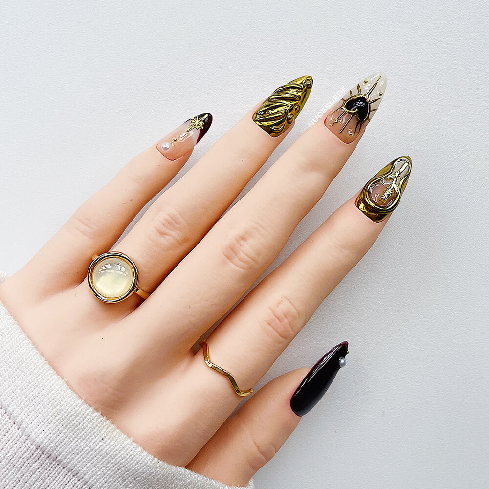 Gothic Medium Almond Press On Manicure Nails